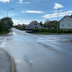 Inget övergångställe villagata, 30 km/h